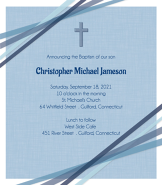 Blue Ribbons Baptism Invitation